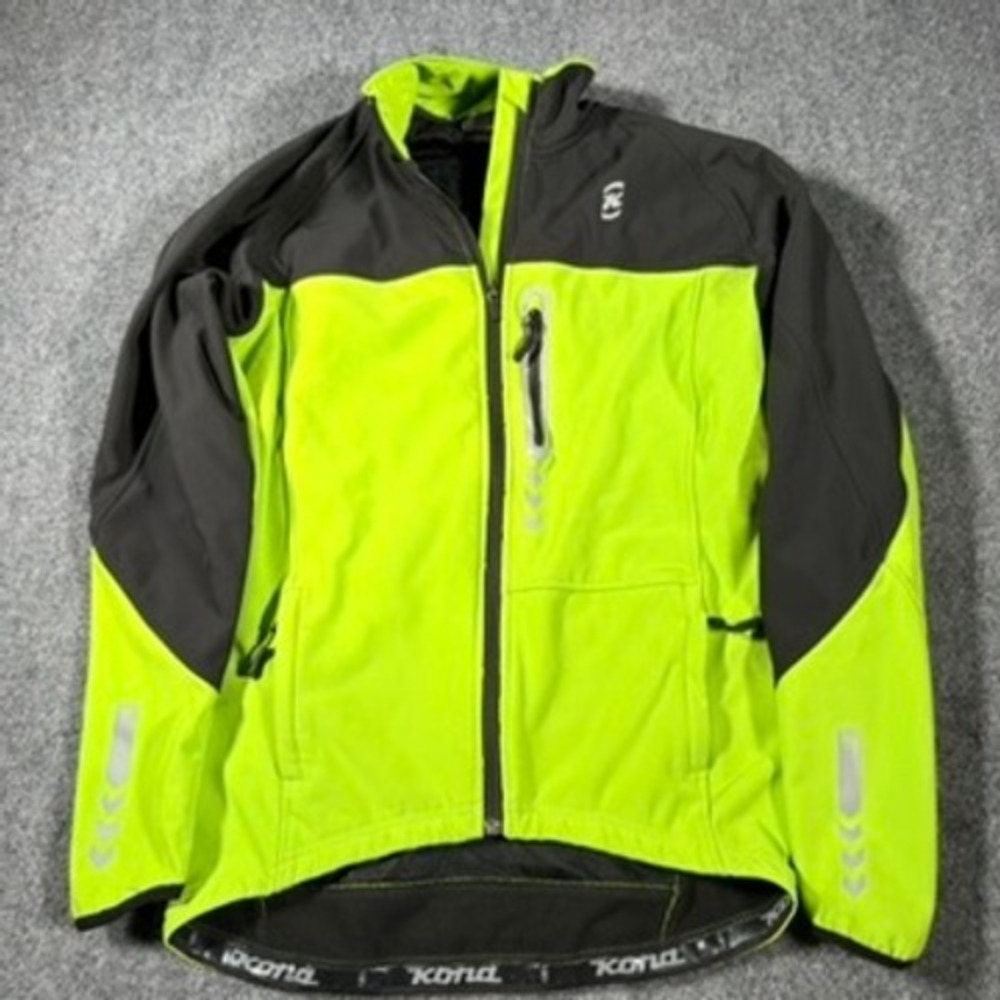 Kona Soft Shell MTB Jacket Men's Large Green Black Waterproof Mountain Bike